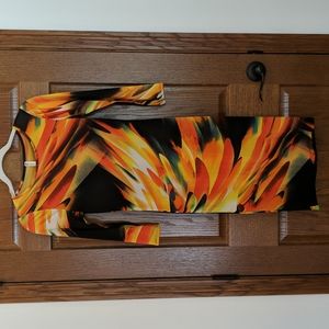 Auditions Orange Floral Bodycon Dress